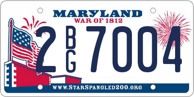 MD license plate 2BG7004