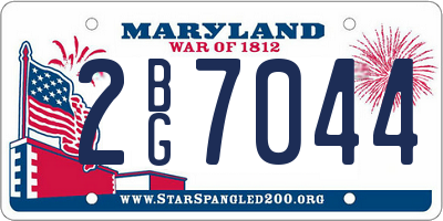 MD license plate 2BG7044