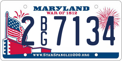 MD license plate 2BG7134