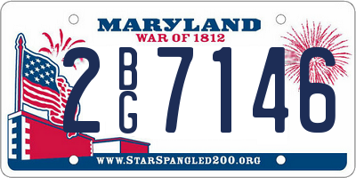 MD license plate 2BG7146