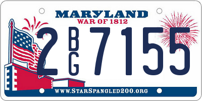MD license plate 2BG7155