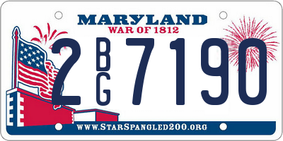 MD license plate 2BG7190