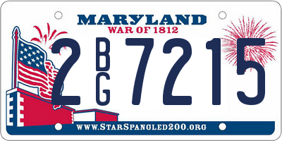 MD license plate 2BG7215