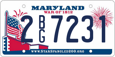 MD license plate 2BG7231