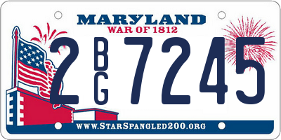 MD license plate 2BG7245