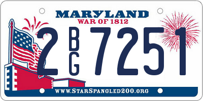 MD license plate 2BG7251