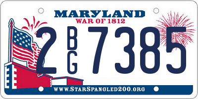 MD license plate 2BG7385