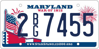 MD license plate 2BG7455