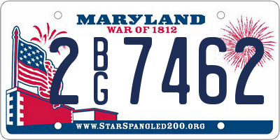 MD license plate 2BG7462