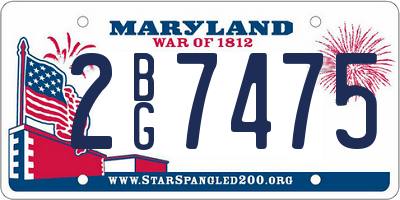 MD license plate 2BG7475