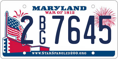 MD license plate 2BG7645