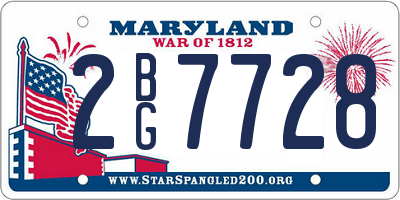 MD license plate 2BG7728