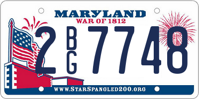 MD license plate 2BG7748