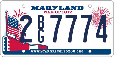 MD license plate 2BG7774