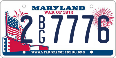 MD license plate 2BG7776