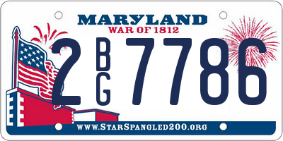 MD license plate 2BG7786