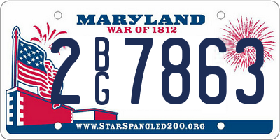 MD license plate 2BG7863