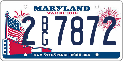 MD license plate 2BG7872