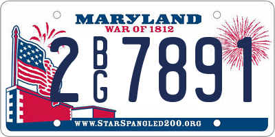 MD license plate 2BG7891