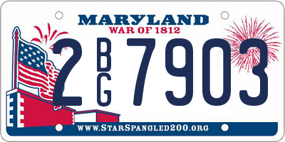MD license plate 2BG7903