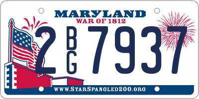MD license plate 2BG7937