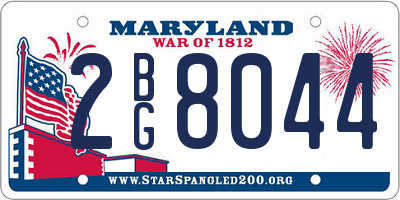 MD license plate 2BG8044