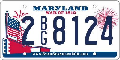 MD license plate 2BG8124