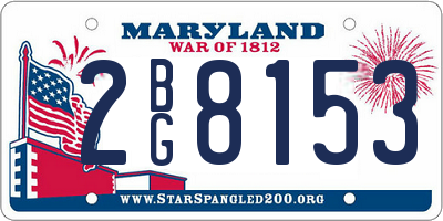 MD license plate 2BG8153