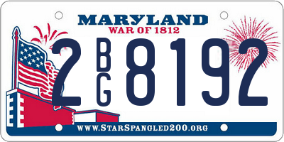 MD license plate 2BG8192