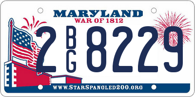 MD license plate 2BG8229