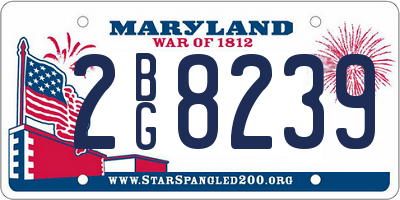 MD license plate 2BG8239