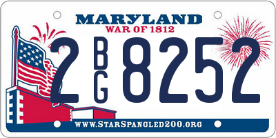 MD license plate 2BG8252