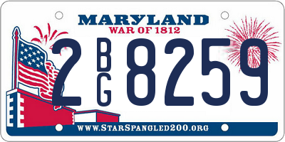 MD license plate 2BG8259