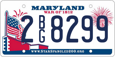 MD license plate 2BG8299