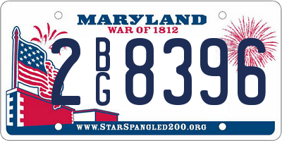 MD license plate 2BG8396