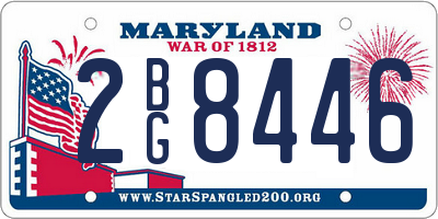 MD license plate 2BG8446