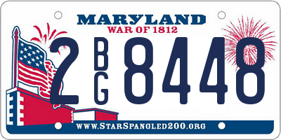 MD license plate 2BG8448