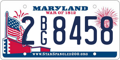 MD license plate 2BG8458
