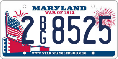 MD license plate 2BG8525