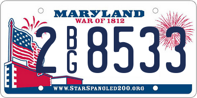 MD license plate 2BG8533