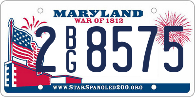 MD license plate 2BG8575