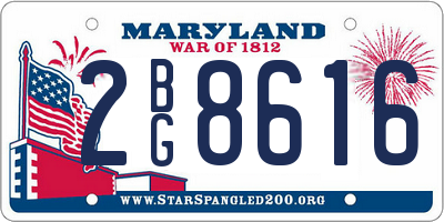 MD license plate 2BG8616