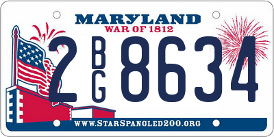 MD license plate 2BG8634