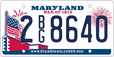 MD license plate 2BG8640