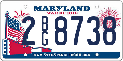 MD license plate 2BG8738
