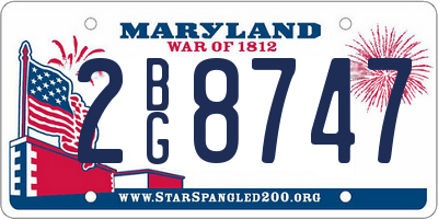 MD license plate 2BG8747