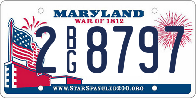 MD license plate 2BG8797