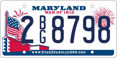 MD license plate 2BG8798