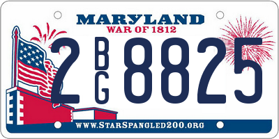 MD license plate 2BG8825