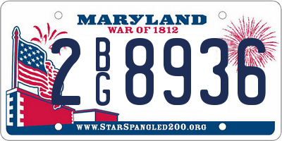 MD license plate 2BG8936